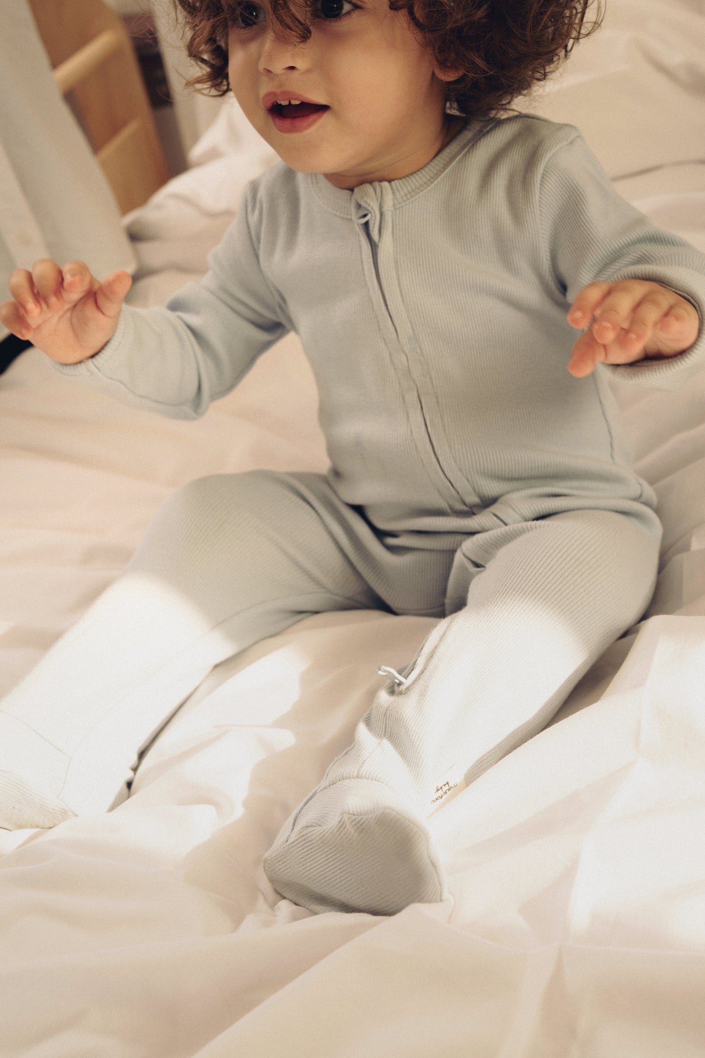 Double Zip Onesie - Cloud