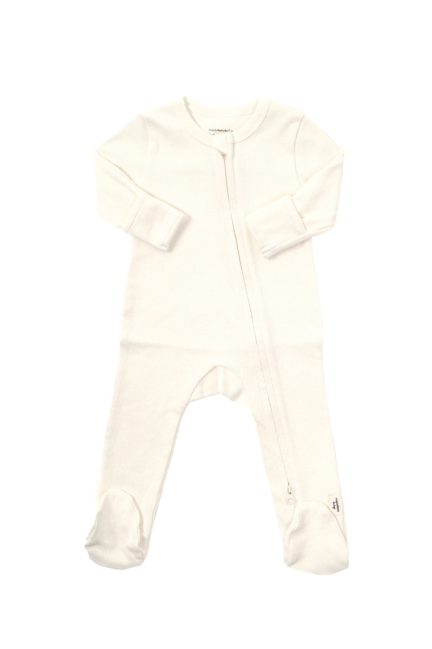 Double Zip Onesie - Milk
