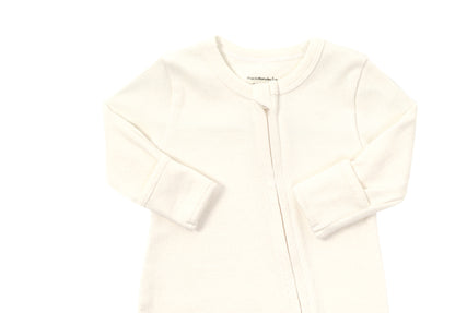Double Zip Onesie - Milk