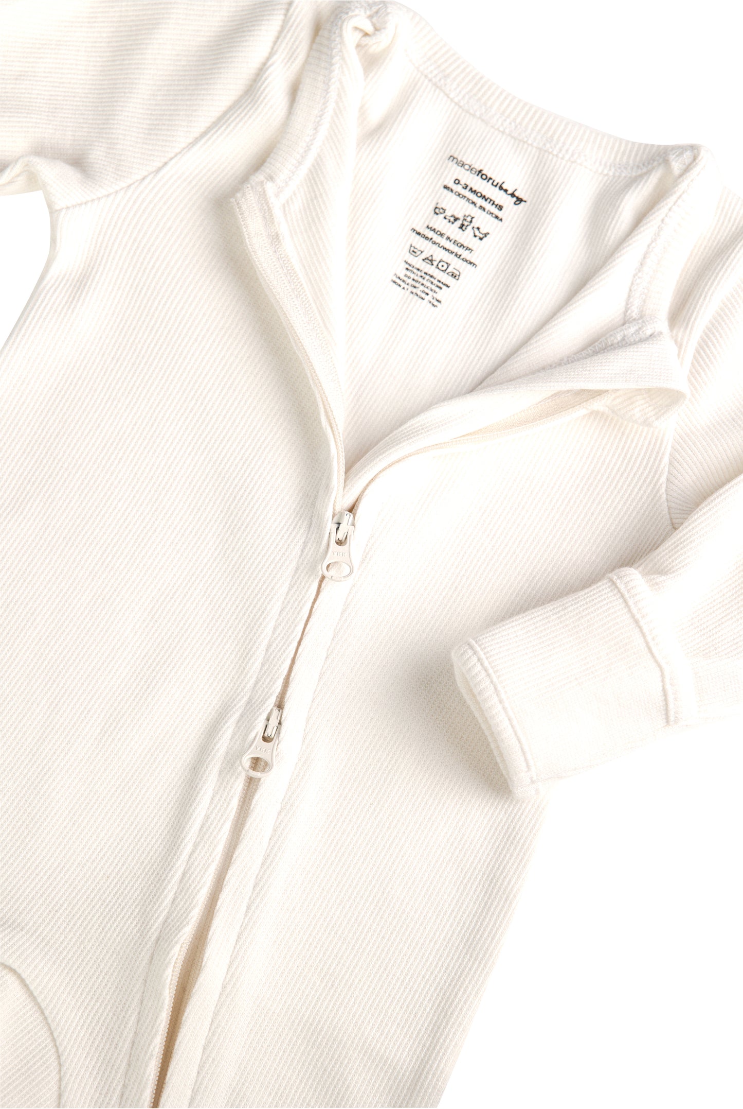 Double Zip Onesie - Milk