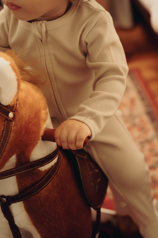 Double Zip Onesie - Oat